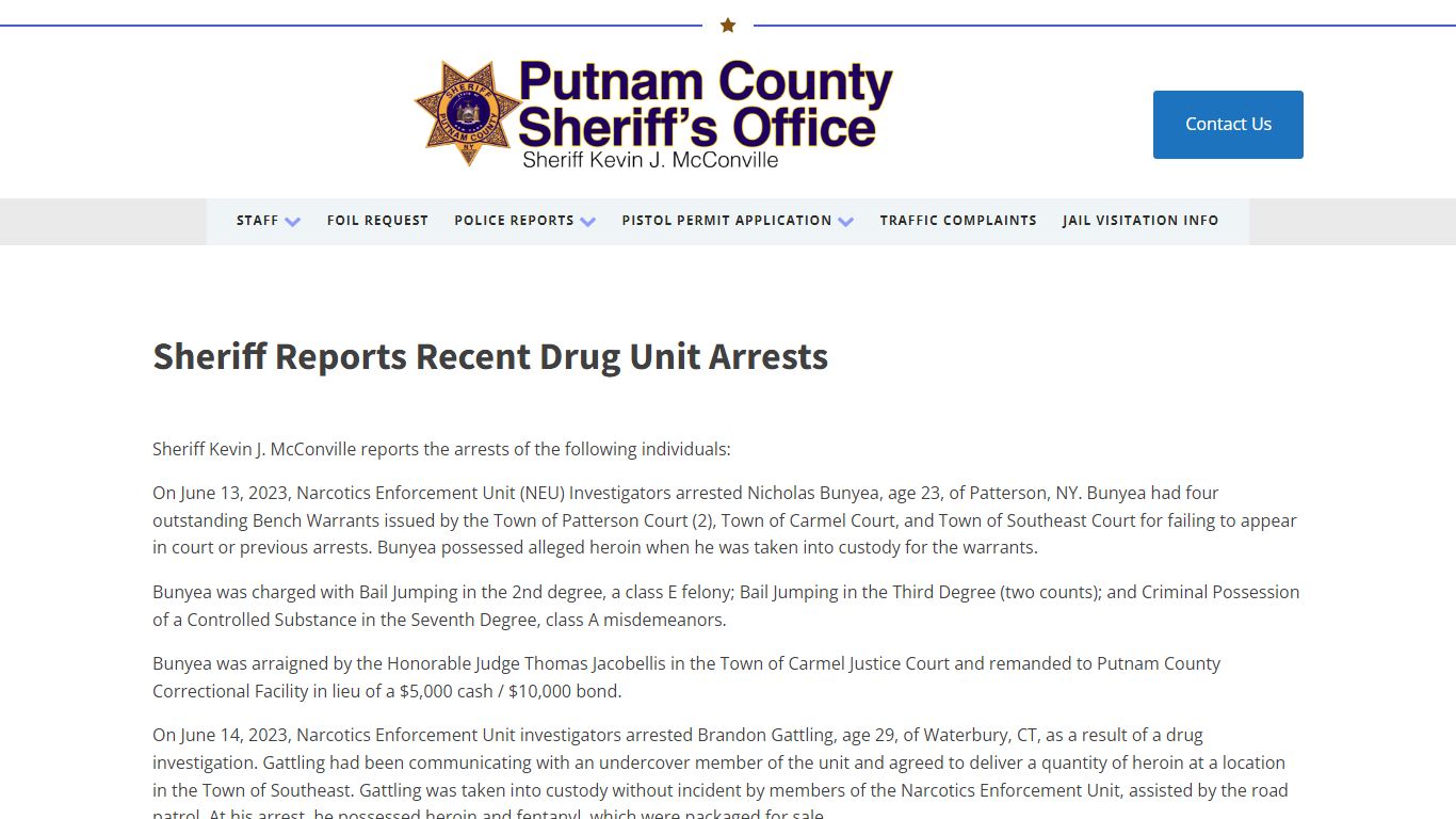 Sheriff Reports Recent Drug Unit Arrests - Putnam County Sheriff's ...