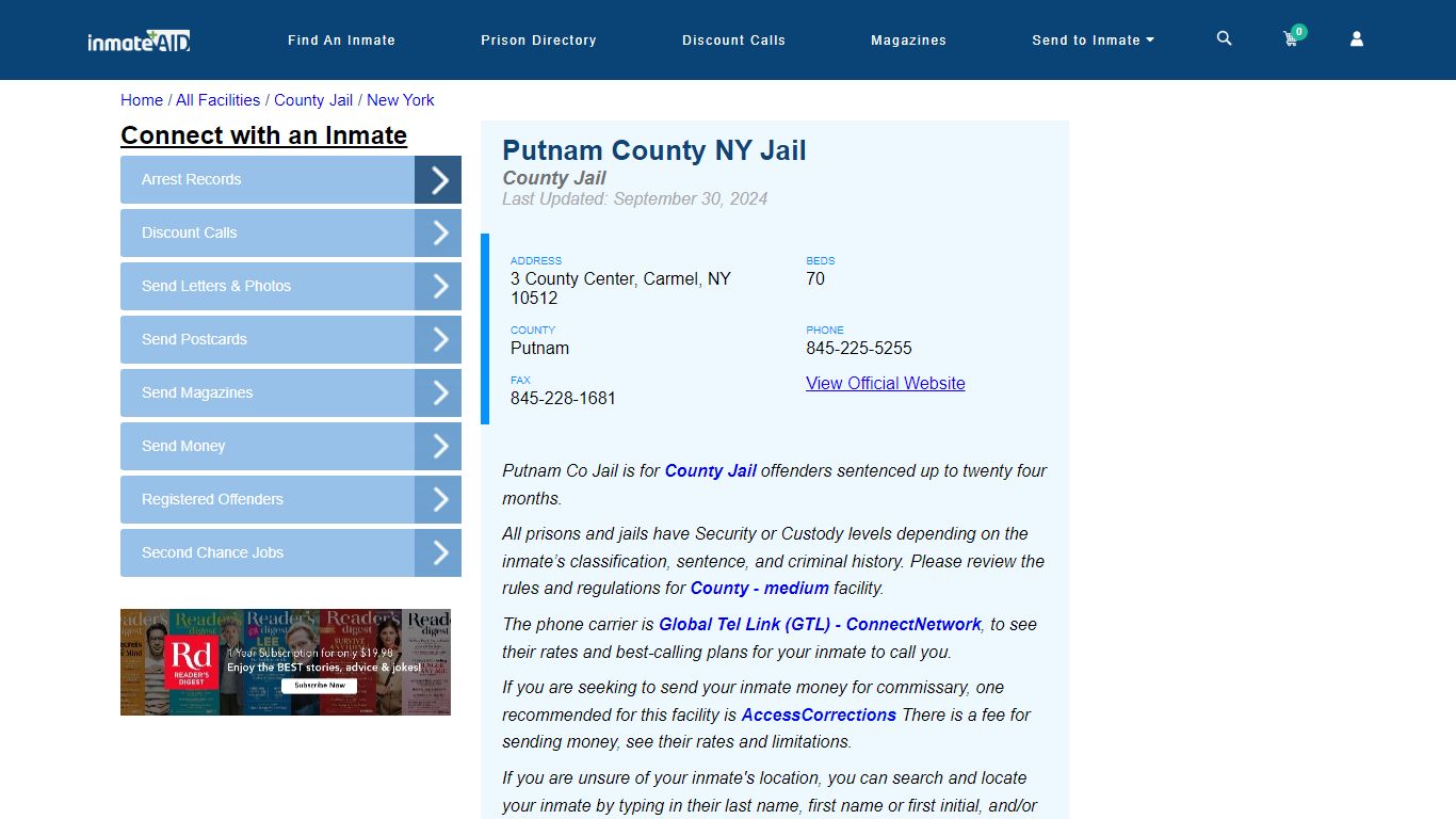 Putnam County NY Jail - Inmate Locator